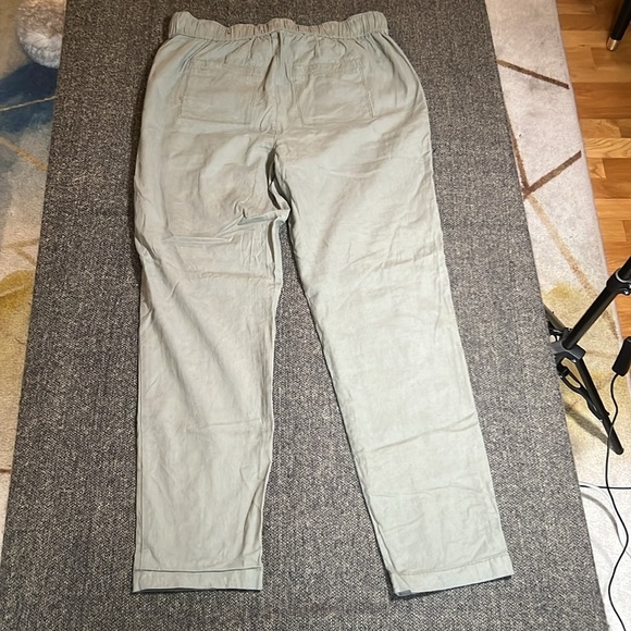 Linen blend Stretch Casual Pants in Olive Army Green sz 6 - Picture 10 of 10